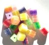 25 10mm Acrylic Striped Color Cube Mix